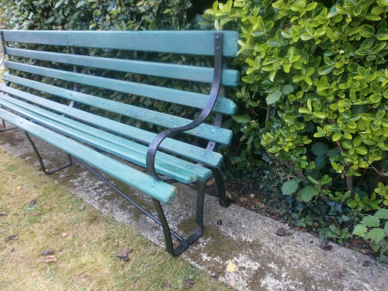 Victorian railway bench 9 ft Antique