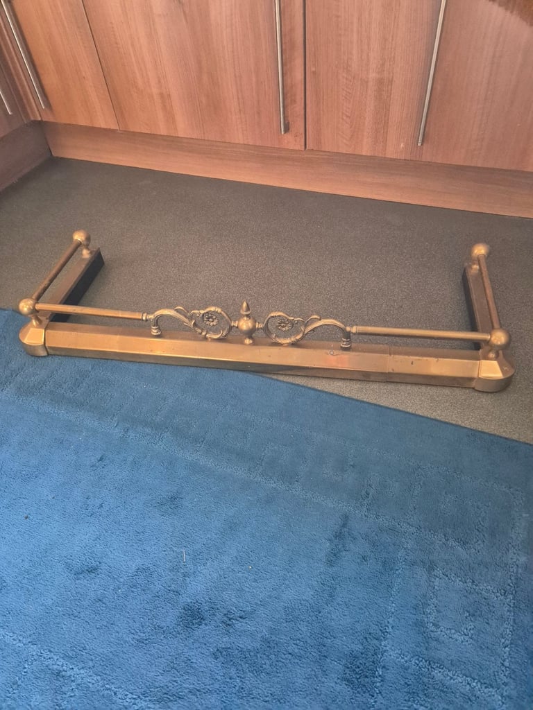 Brass Fender for Fireplace ornate front finial Length 102cm Length 35.5cm Depth no2 fire surround 