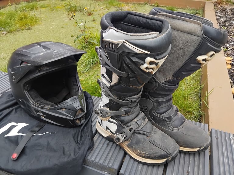 image for Motocross helmets/boots/goggles bundle