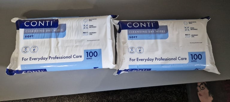 image for 2 packs Conti Dry Wipes Mobility Patients