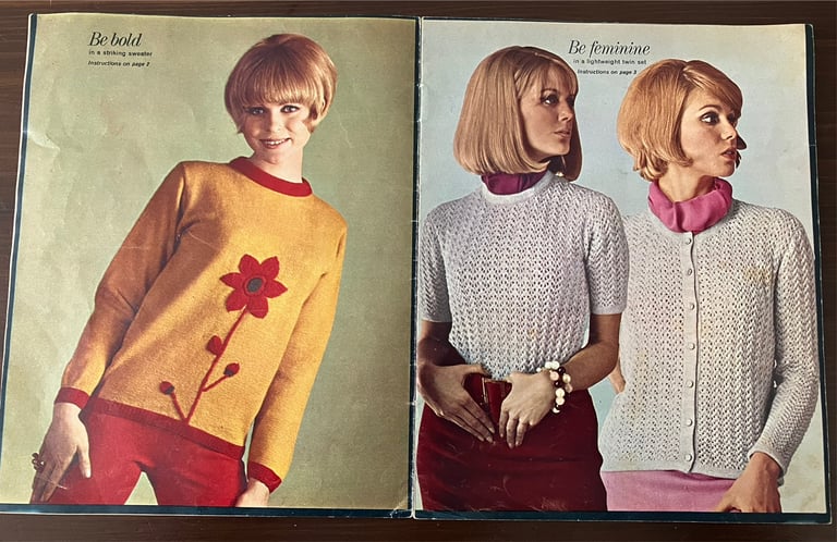 Vintage 1966 knitting pattern leaflet