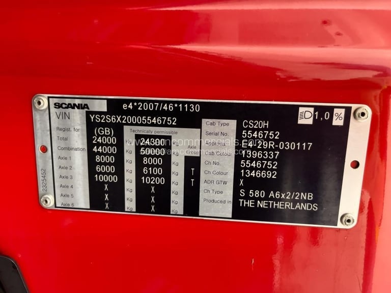 2019 (19) SCANIA S580 6X2 MIDLIFT V8 HIGHLINE