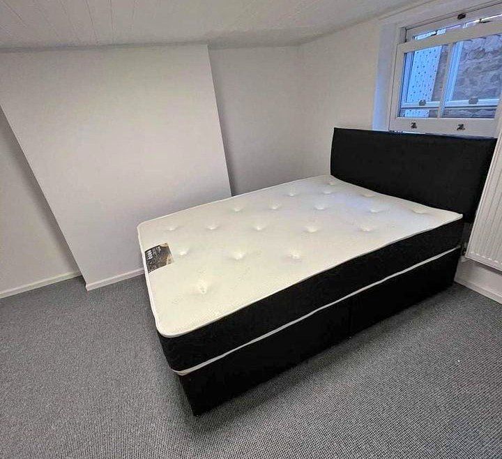 double velvet fabric bed with base and headboard and memory foam mattress
