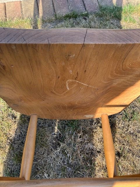 Windsor Carver Chair. Vintage Ercol Blonde Mid Century Retro Hoop Back.