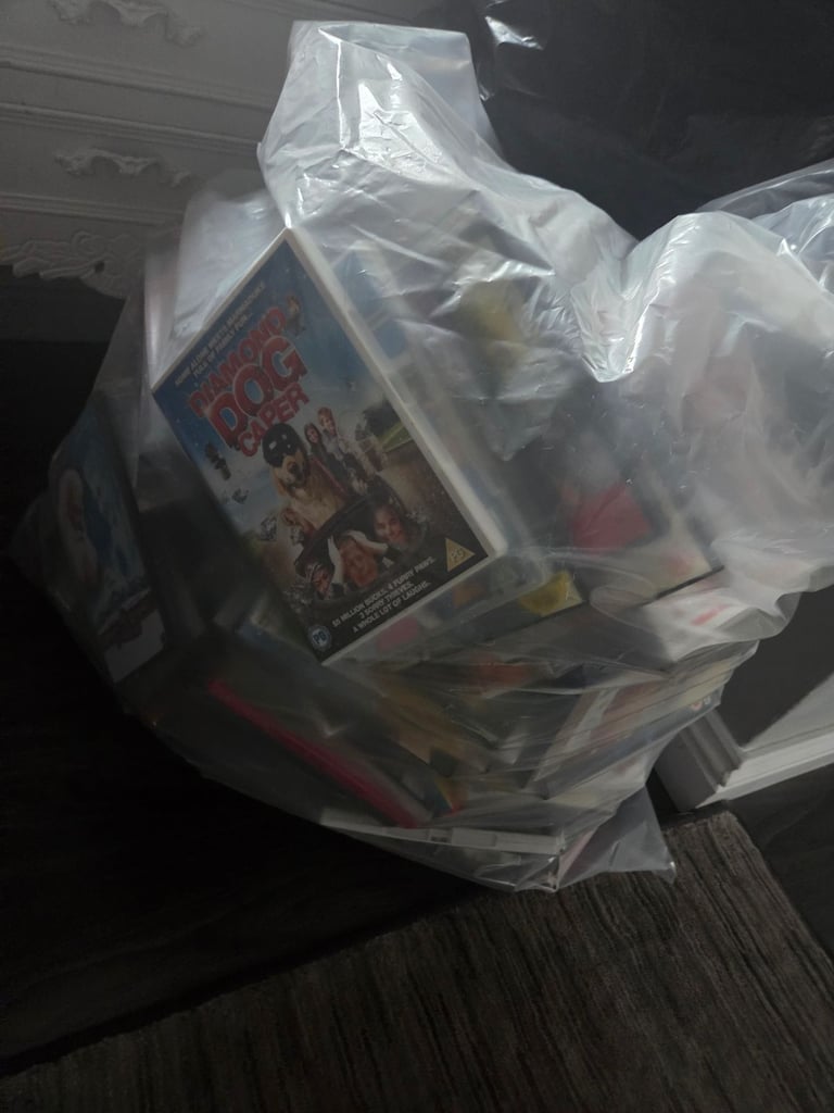 Bag full kids dvds 