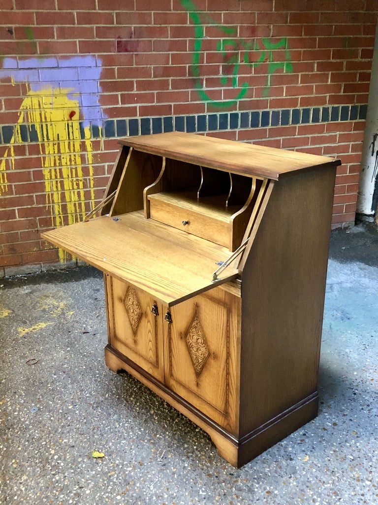 image for Beautiful walnut mid century vintage writing bureau