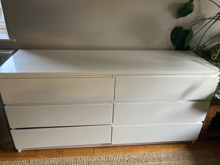 image for Ikea malm white set of 6 drawers 