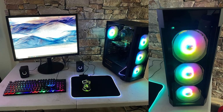 New Gaming PC Full Setup Core i7 4.0GHz QuadCore Dedicated NVIDIA Geforce Graphics SSD HD Monitor