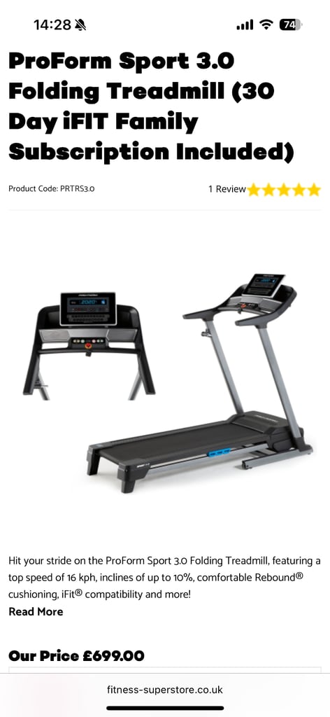 ProForm Sport 3.0 Folding Treadmill