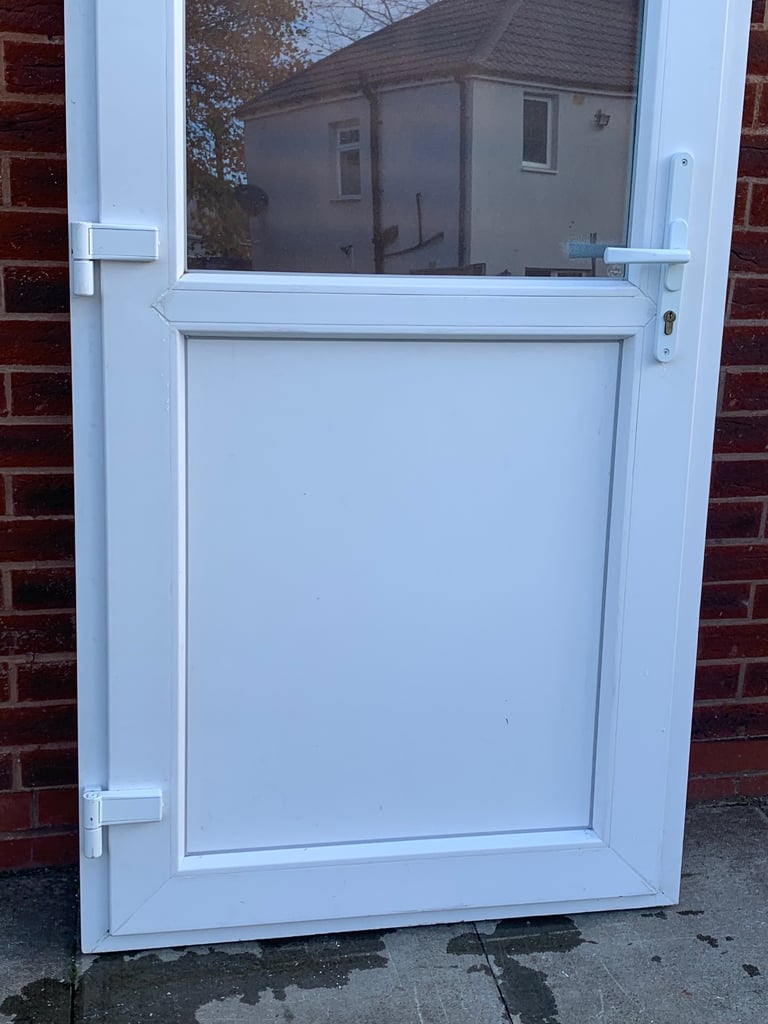 UPVC DOUBLE GLAZED BACK DOOR SIDE DOOR & KEY 92cm WIDE 204cm HIGH Can Deliver