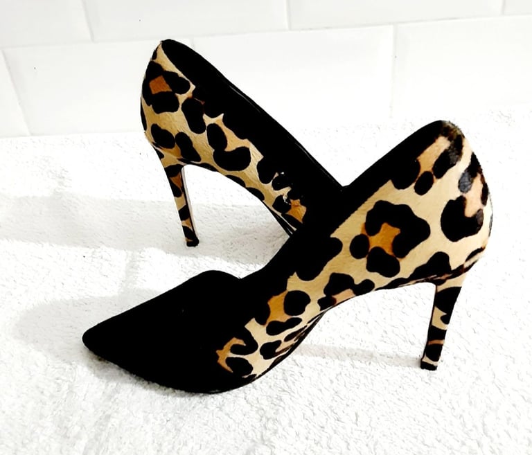 Dune London Analise Women's High Heel Leopard Peony Pumps Shoes Boxed, Spare Heels 5/38