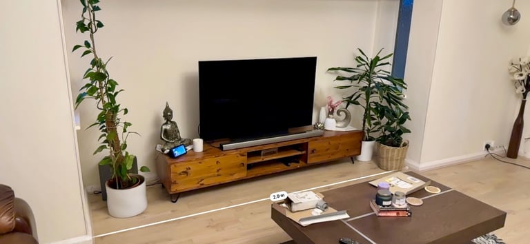 Handmade wooden TV unit cabinet with Japanese style joints