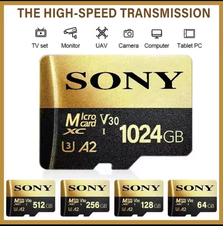New Sony Miccro SD TF Mini Card  Class 1 TB High Speed Flash Memory TFMecard C10