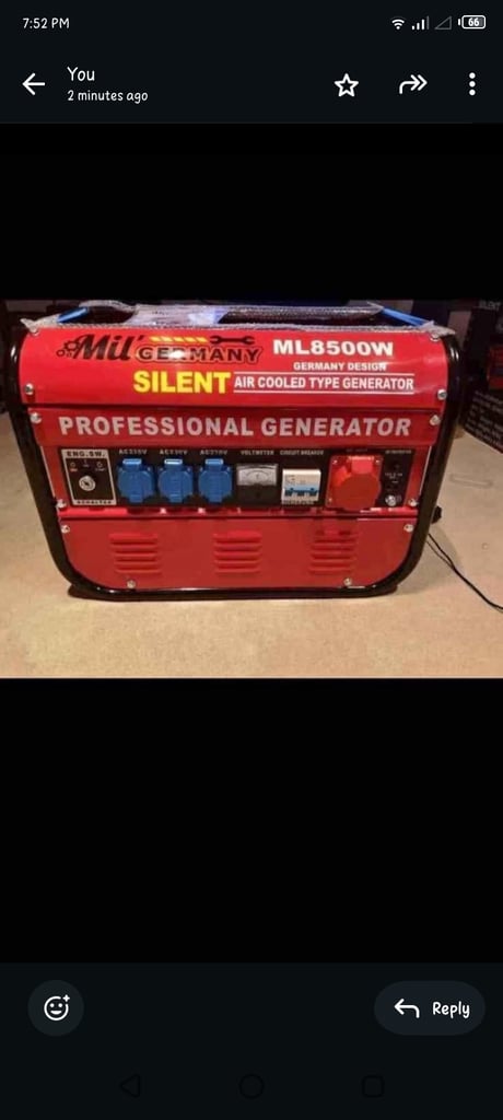 Brand new generator with free delivery 