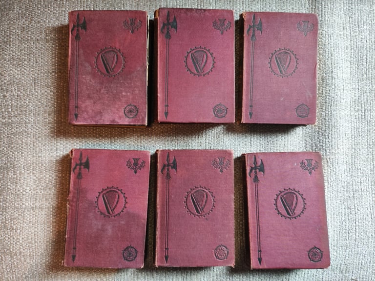 6 x Antique Books, 1876, Poetic Works Of Sir Walter Scott - Hardback, Handy Ed