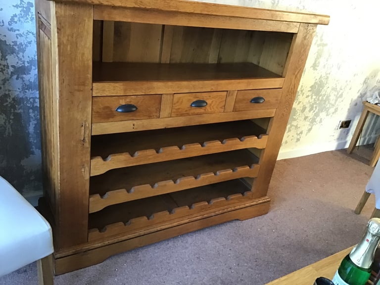 SOLID OAK WINE RACK/CABINET