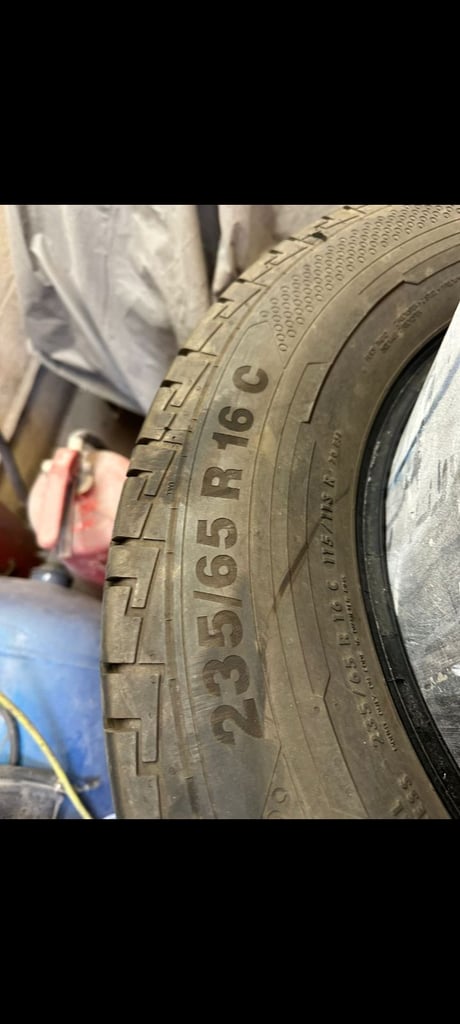 4 X used ford fransit tyres 235 165 16 