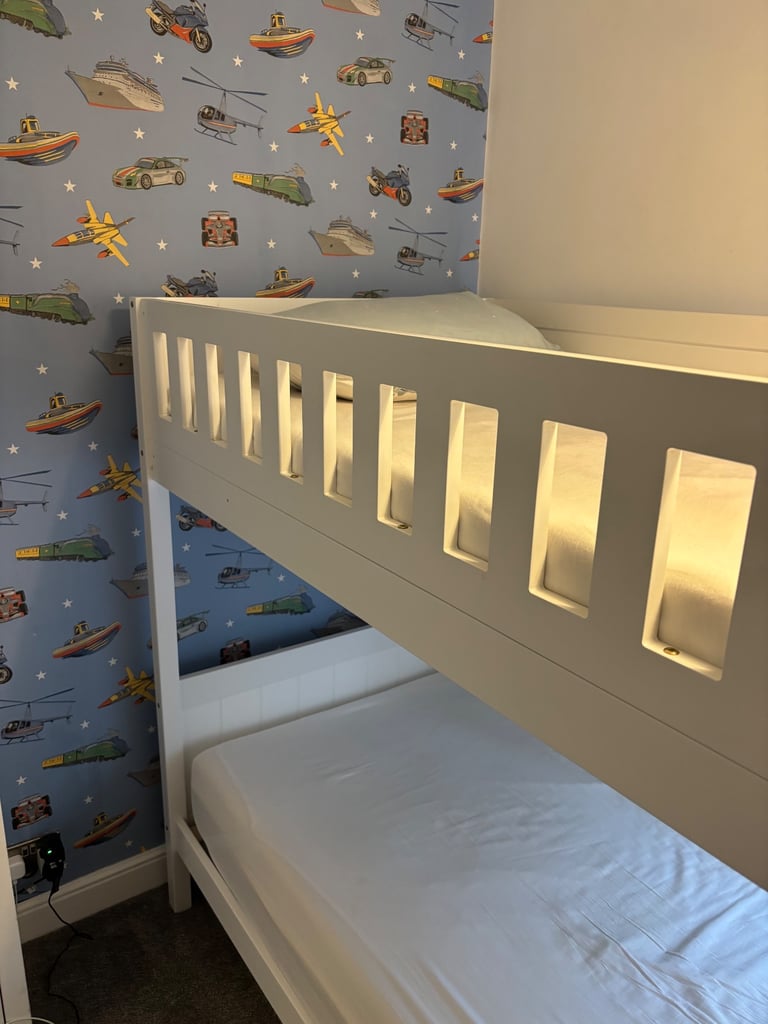 White Wooden Bunk Beds 
