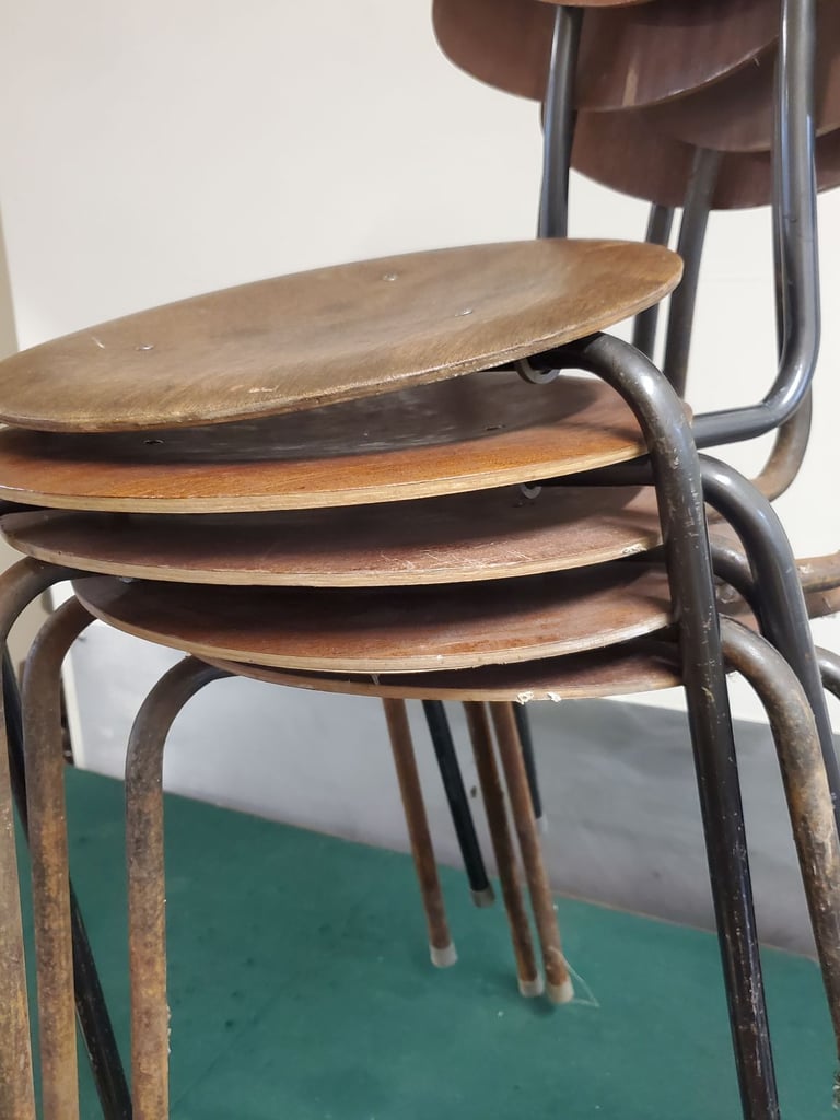 image for Mid Century Furniture  Button Chairs x 4 plus stool