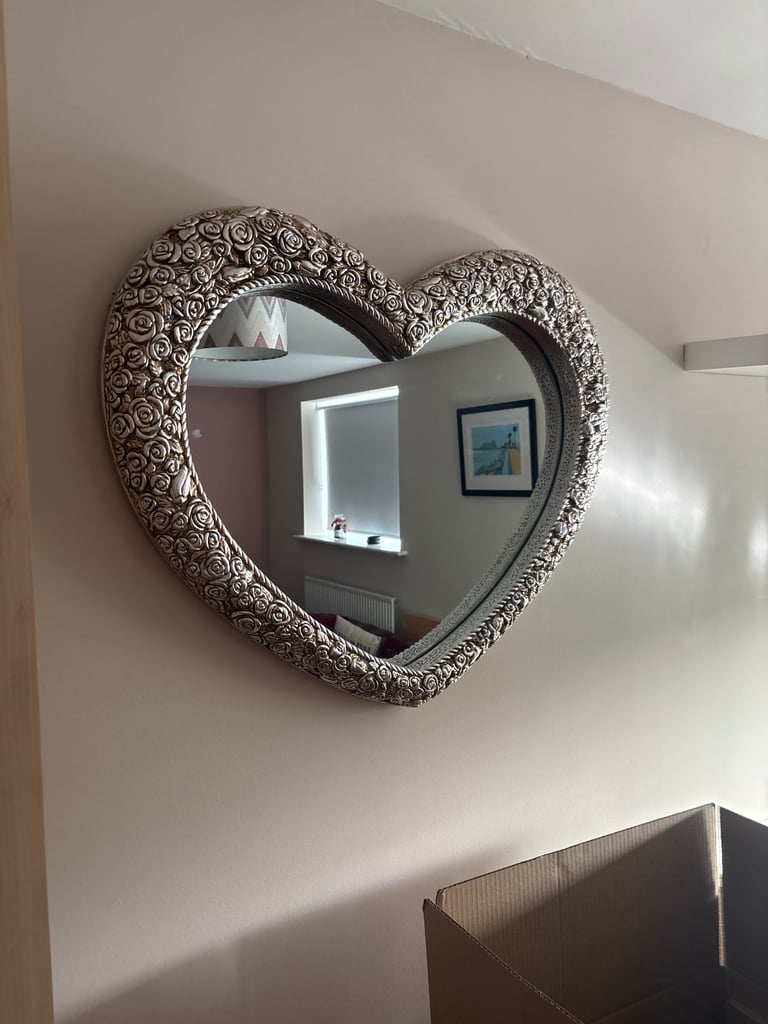 Heart shaped floral mirror for sale - £50