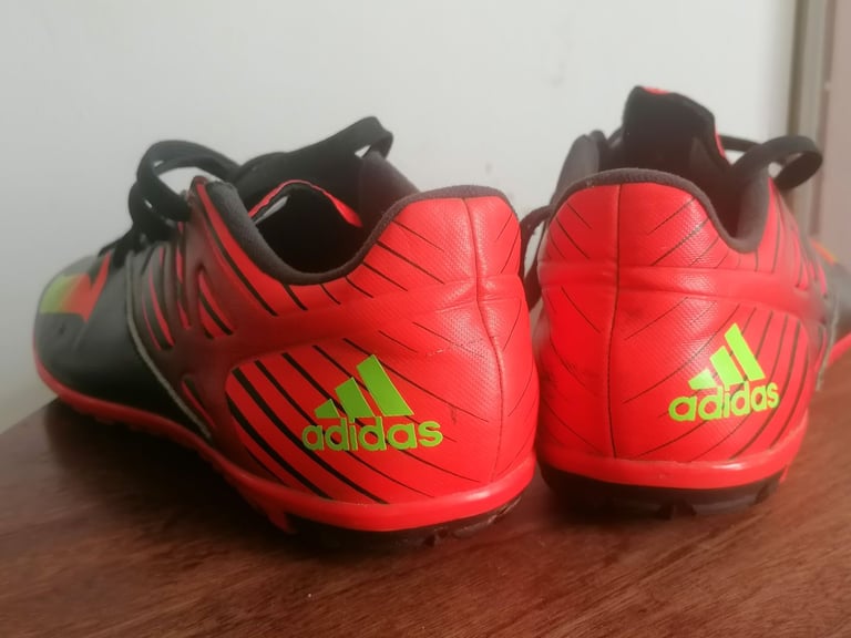 Adidas Messi Turf Soccer Shoes Green Black, red colour. Uk size - 9.