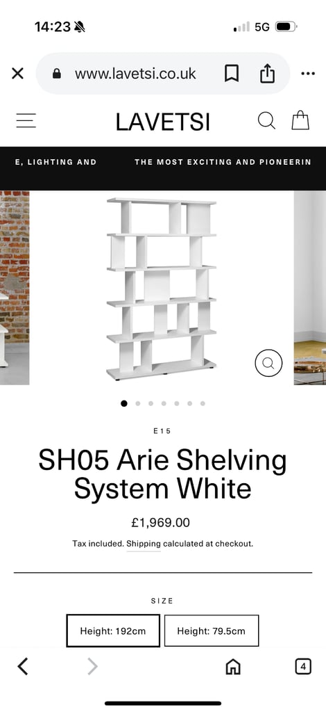 Extra large shelving unit room divider in white  Lavetsi 