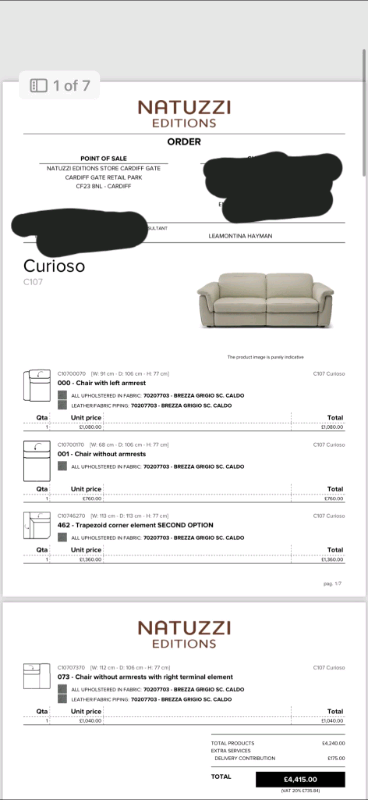 Natuzzi corner sofa