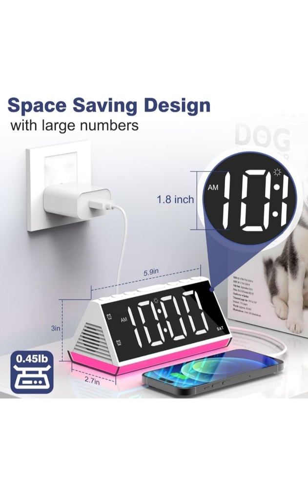 Digital Clock with Night Lights