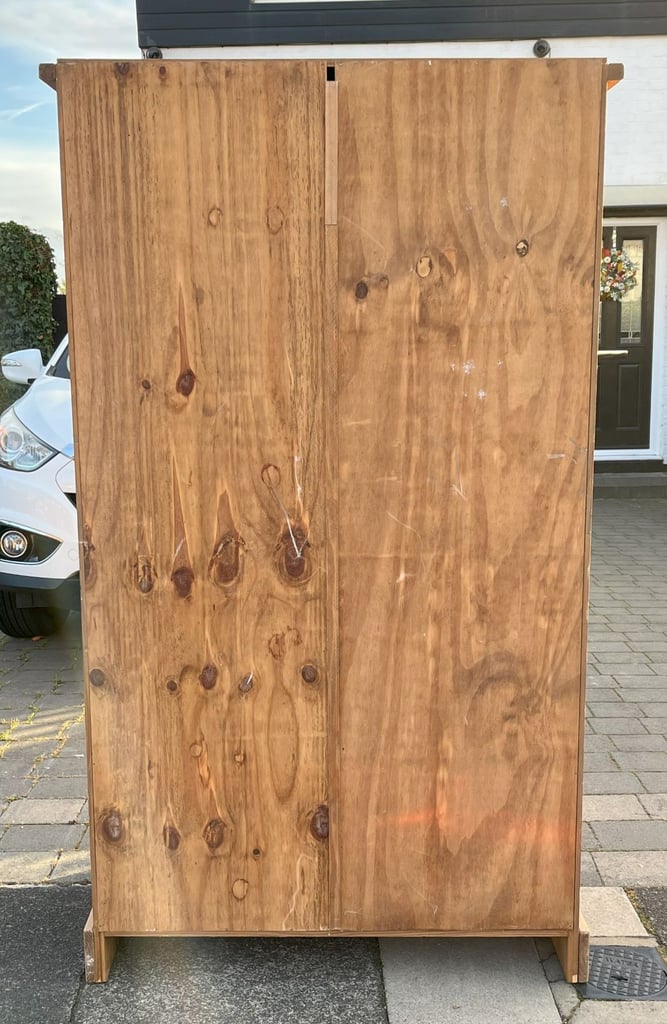 A CORONA  SOLID PINE DOUBLE WARDROBE