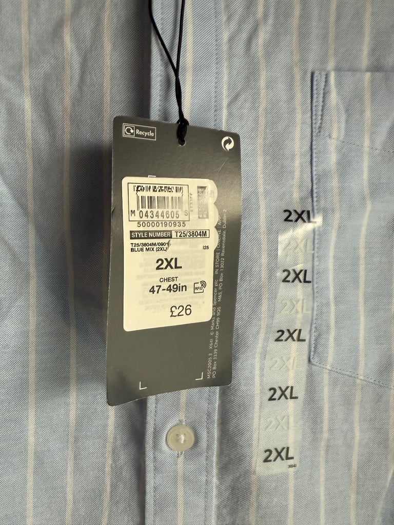 image for Men's 2XL M&S shirts