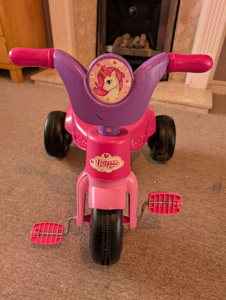 image for Stylish Baby Girl Pink 1st Unicorn Tricycle 2 To 4 Yrs Like New 