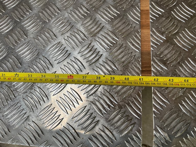 Aluminium checker plate 3mm folded 1041mm x 967mm 2 off