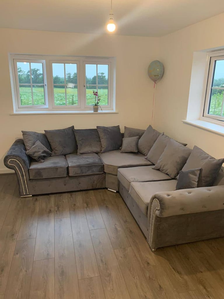 Wooden U And L Shape Corner Sofa With Stool All UK Delivery