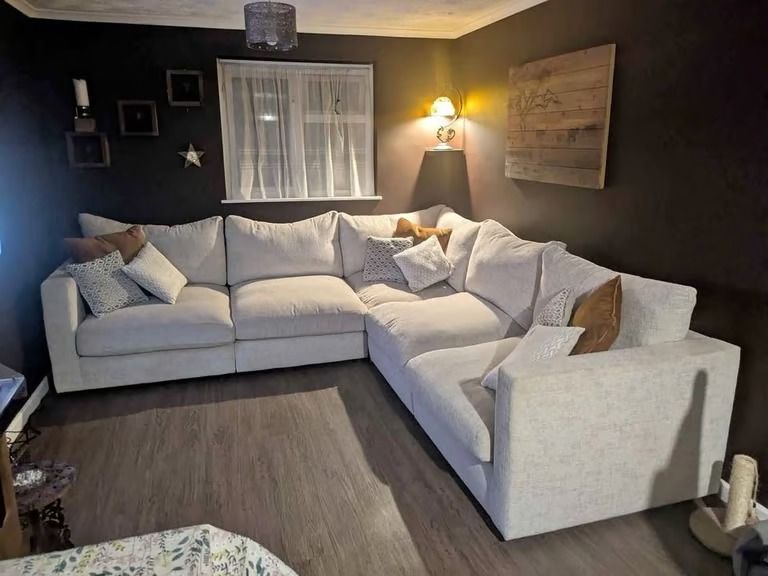image for Light grey five seater sofa set