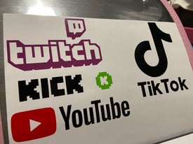 TikTok, Kick, Twitch, YouTube Personalised Decals