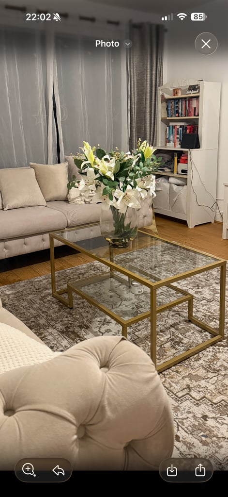 image for Gold and glass coffee table 