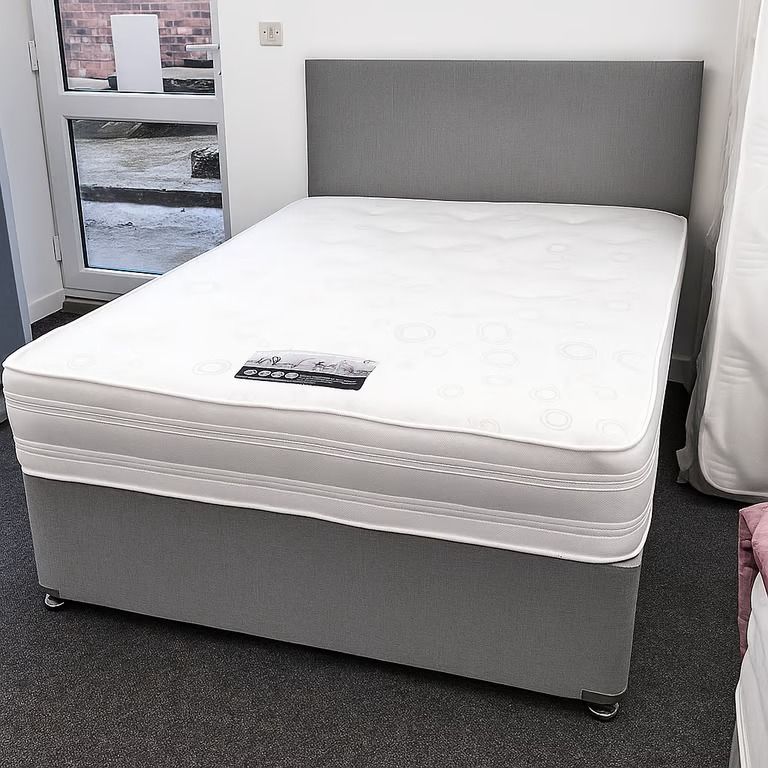 image for Luxury Divan Double Bed with Headboard & Mattress – FREE Delivery & COD Available! **