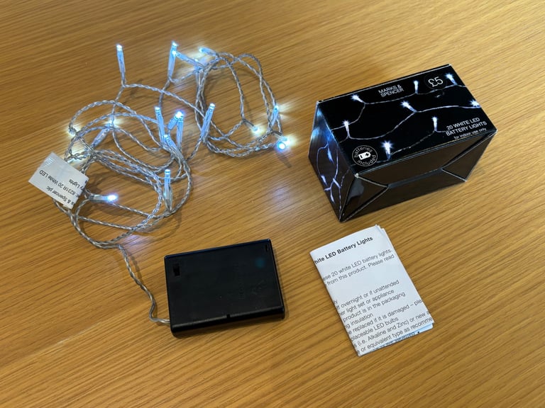 image for Marks & Spencer White String Fairy Lights - Christmas Winter Autumn Festive Decorations