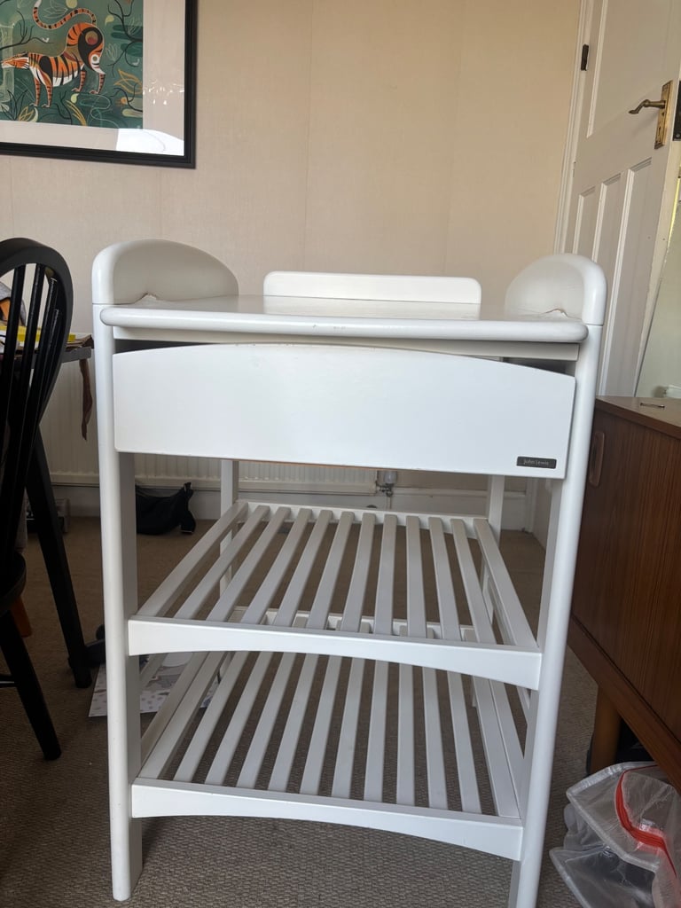 John lewis baby changing unit table white 