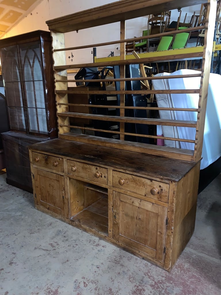 image for A LARGE GENUINE VICTORIAN DRESSER VERY ORIGINAL PIECE ,COMES WITH ONE KEY ,FREE LOCAL DELIVERY