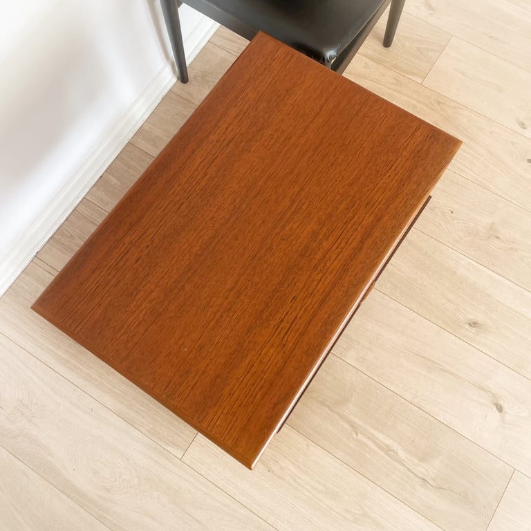 Mid century Danish teak sewing table / side table by FDB Moebler