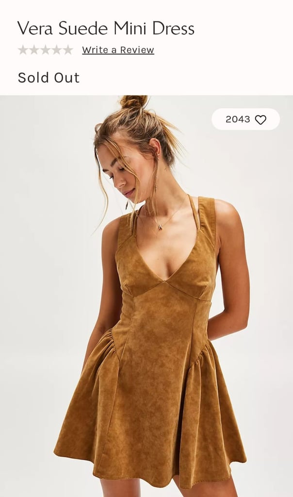 Free People Vera Suede Mini Dress Brand New With Tags