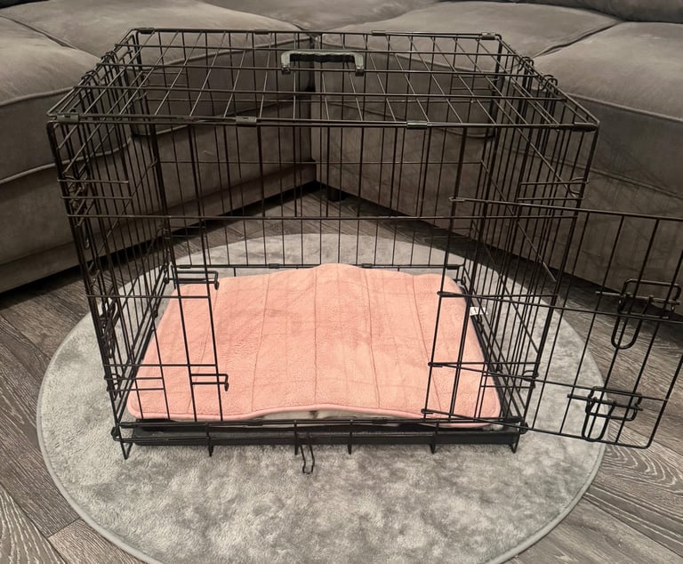 Metal Dog Crate 60cm Folds Flat Puppy Cage Pen Enclosure Manchester