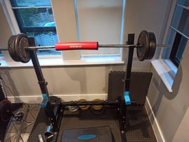 GYM EQUIPMENT - Squat Rack, barbell and weights (price reduced!)