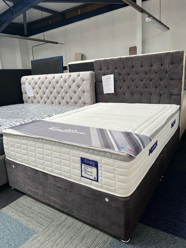 image for Comfortable DIVAN 4FT6 Double Bed Base With Mattress & Storage >> Super Deal 20% Off >>>>