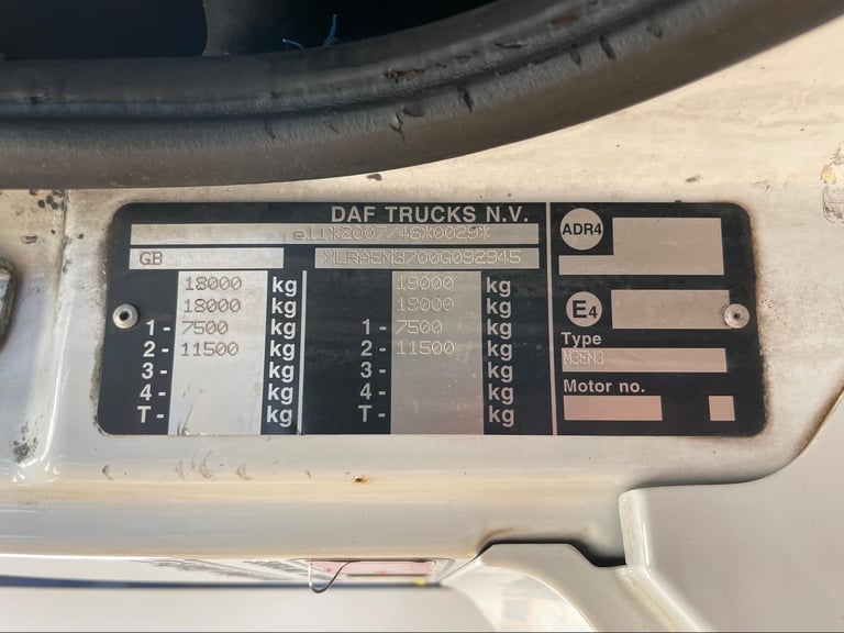 DAF CF250 *EURO 6*, 4X2 18 TONNE FRIDGE/FREEZER – 2016 – PF65 RRU