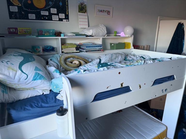 image for Next Julien Bowen Kids White Bunkbed with shelves 