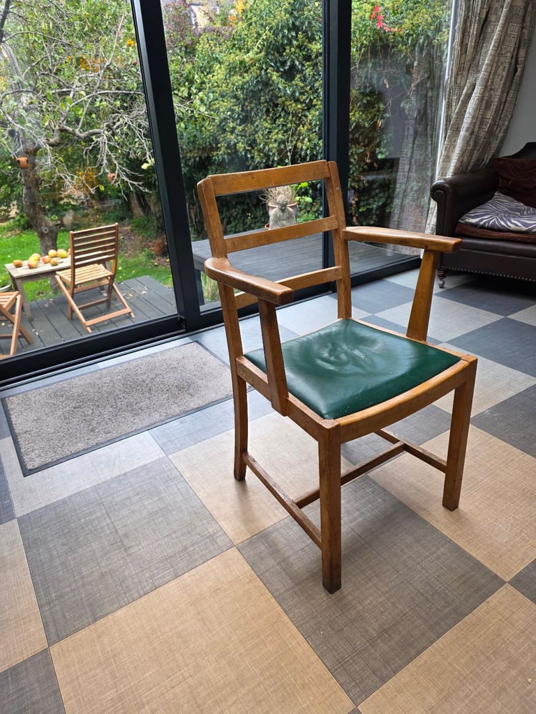 image for Set of Oak Dining Chairs with Leather Seats – £120 (Bristol)