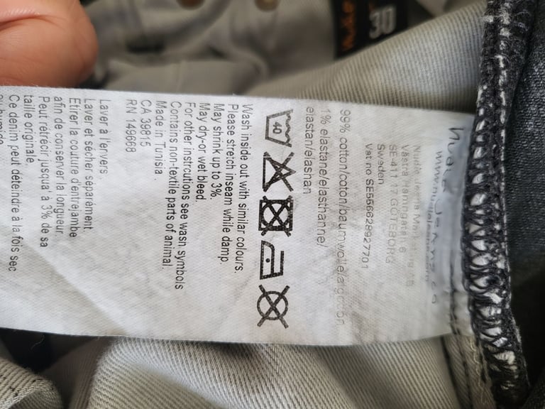 Women's Black/Charcoal jeans from Nudie Jeans Co W32 L30