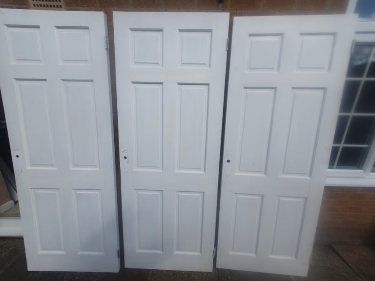 Internal doors, Solid, qty3, six panel design, need refurbishing